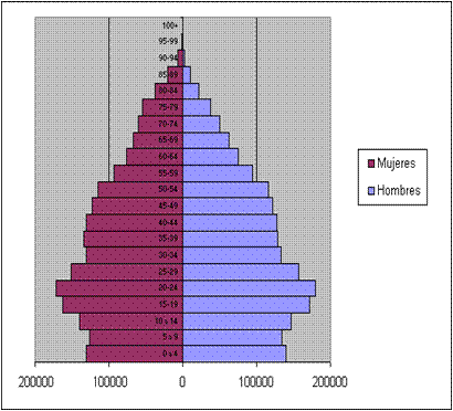 Pyramid of Ireland population